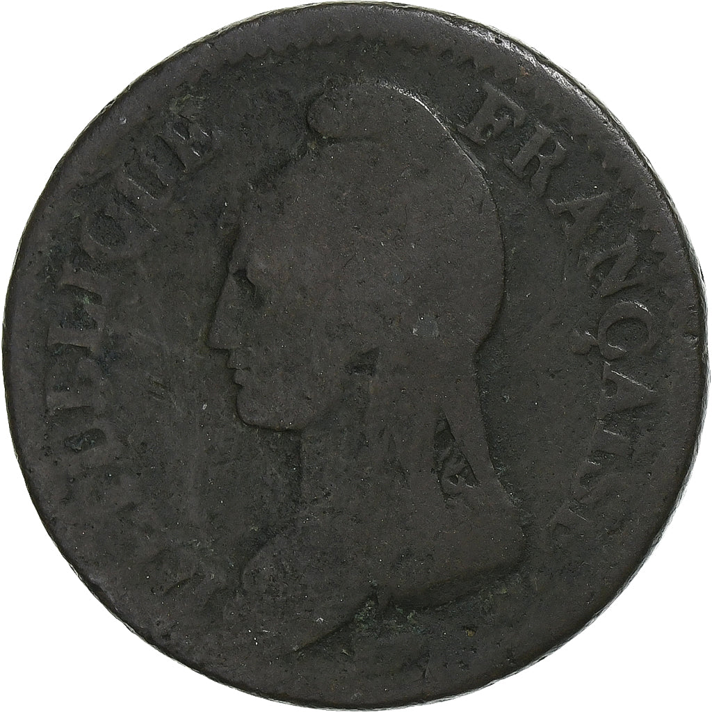 Frankreich, Decime, Dupré, AN 4, Paris, Modification du 2 décimes, Kupfer, S