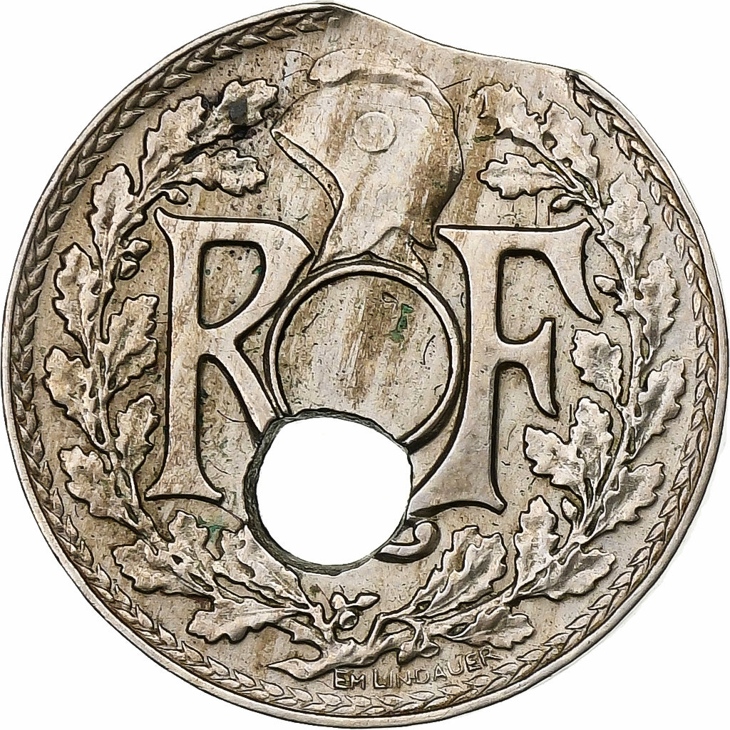 Francia, 5 Centimes, 1935, Paris, Trou Décentré, Rame-nichel, SPL, Gadoury:170
