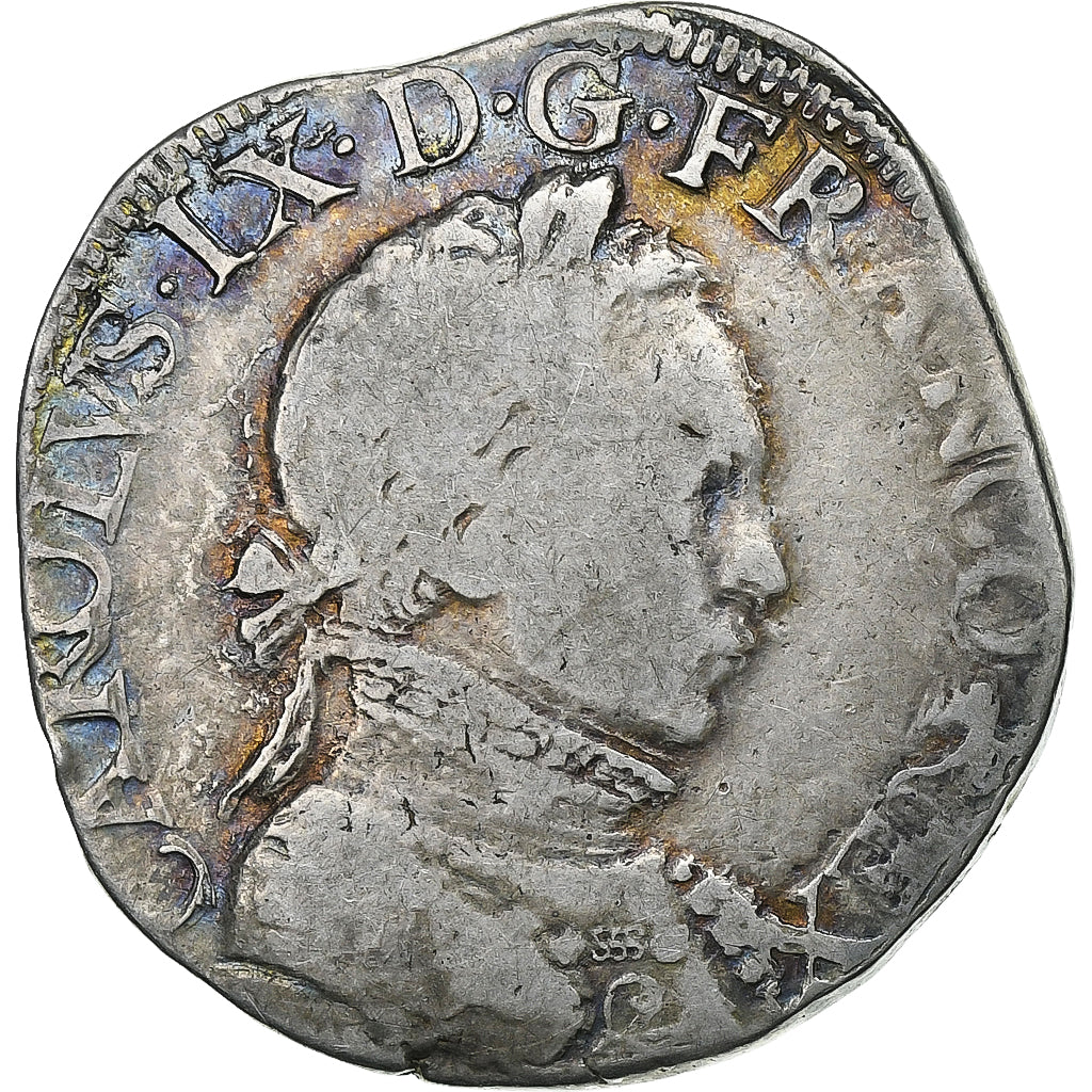 France, Charles IX, Teston, 1562, Orléans, Silver, VF(20-25), Gadoury:433B