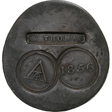 Saint Thomas Island, Penny, 1856, Copper, AU(50-53)