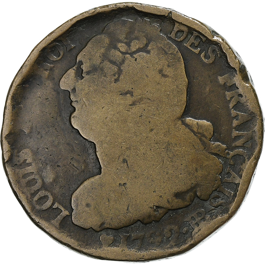 France, Louis XVI, 2 sols Français, 1792, Strasbourg, Cuivre, TB, Gadoury:24