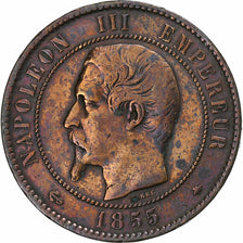France, Napoleon III, 10 Centimes, 1855, Strasbourg, Bronze, EF(40-45)