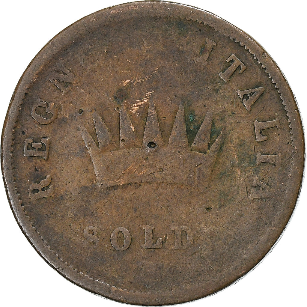 Kingdom of Italy, Napoleon I, Soldo, 1813, Milan, Copper, VF(20-25)
