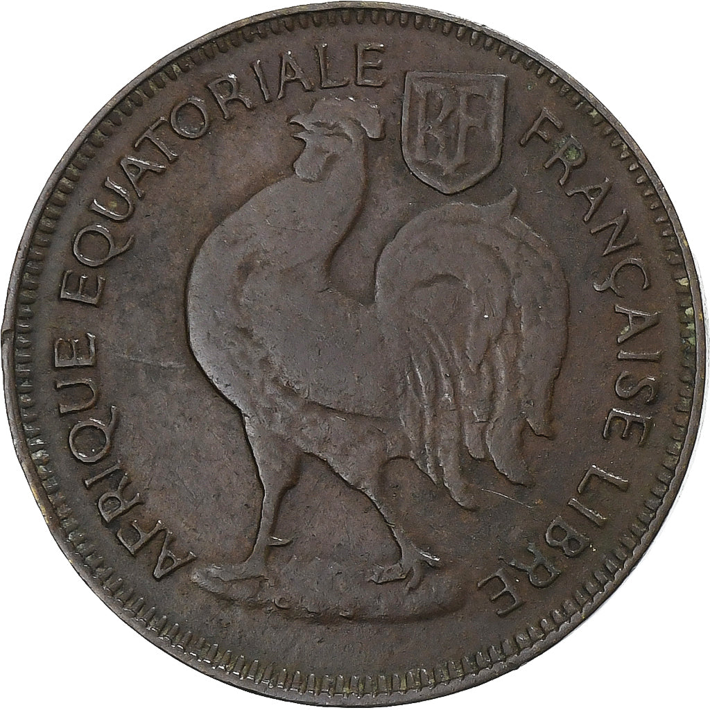 África Equatorial Francesa, 50 Centimes, 1942, Pretoria, Latão, VF(30-35)