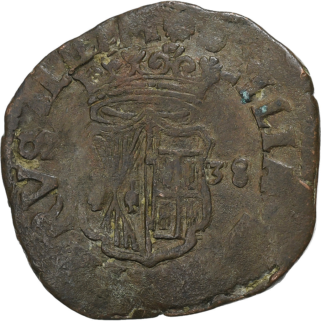 Kingdom of Naples, Philip IV, Grano, 1638, Naples, Rame, MB+, KM:73