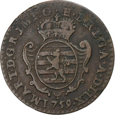 Luxembourg, Maria Theresa, Liard, 1759, Brussels, Copper, EF(40-45), KM:3