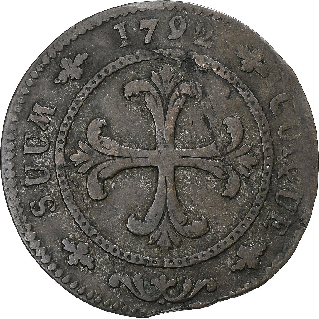 Principality of Neuchâtel, Frédéric-Guillaume II, 4 Kreuzer, 1792, Neuchatel
