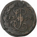 Russie, Catherine II, Denga, 1789, Ekaterinbourg, Cuivre, TB, KM:56.2