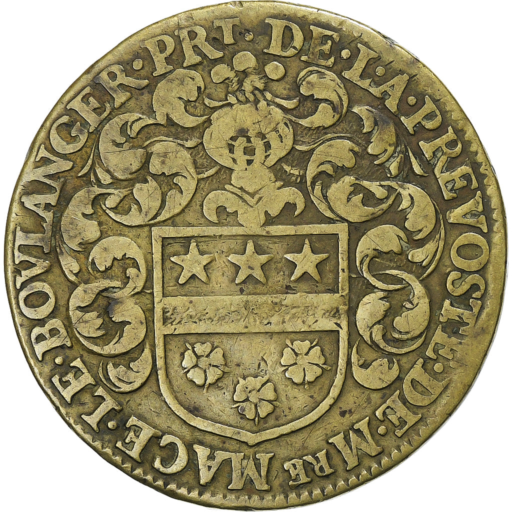 France, Token, Macé le Boulanger, prévôt des marchands de Paris, 1643, Brass