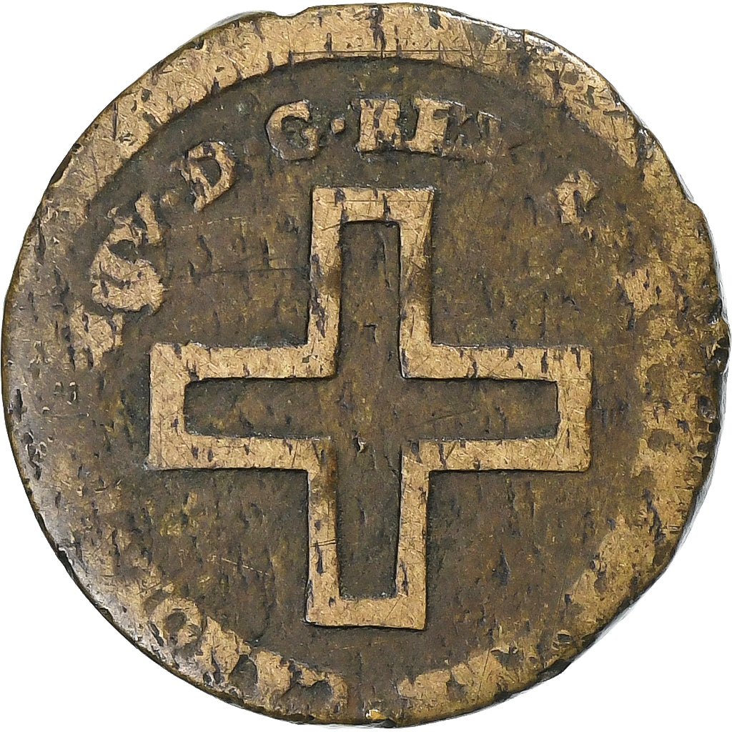 Duchy of Savoy, Carlo Emanuele IV, 2 Denari, 1800, Copper, VF(20-25), KM:100