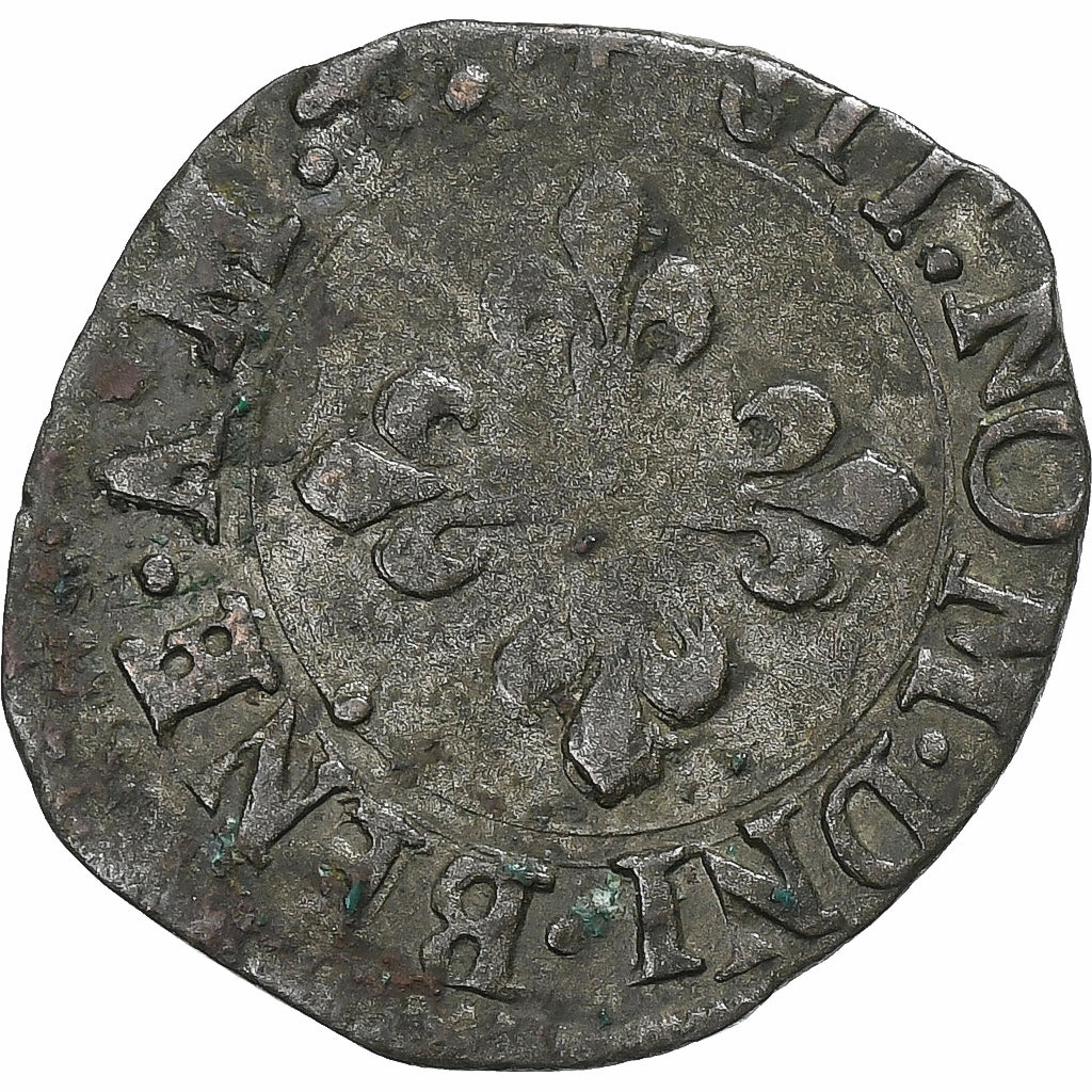 France, Henri III, liard à la croix fleurdelisée, 1578, Lyon, Billon