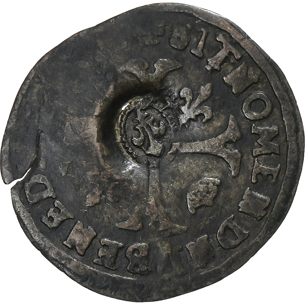 Francia, Louis XIII, Quinzain (Douzain contremarqué), Rame, MB+, Gadoury:21