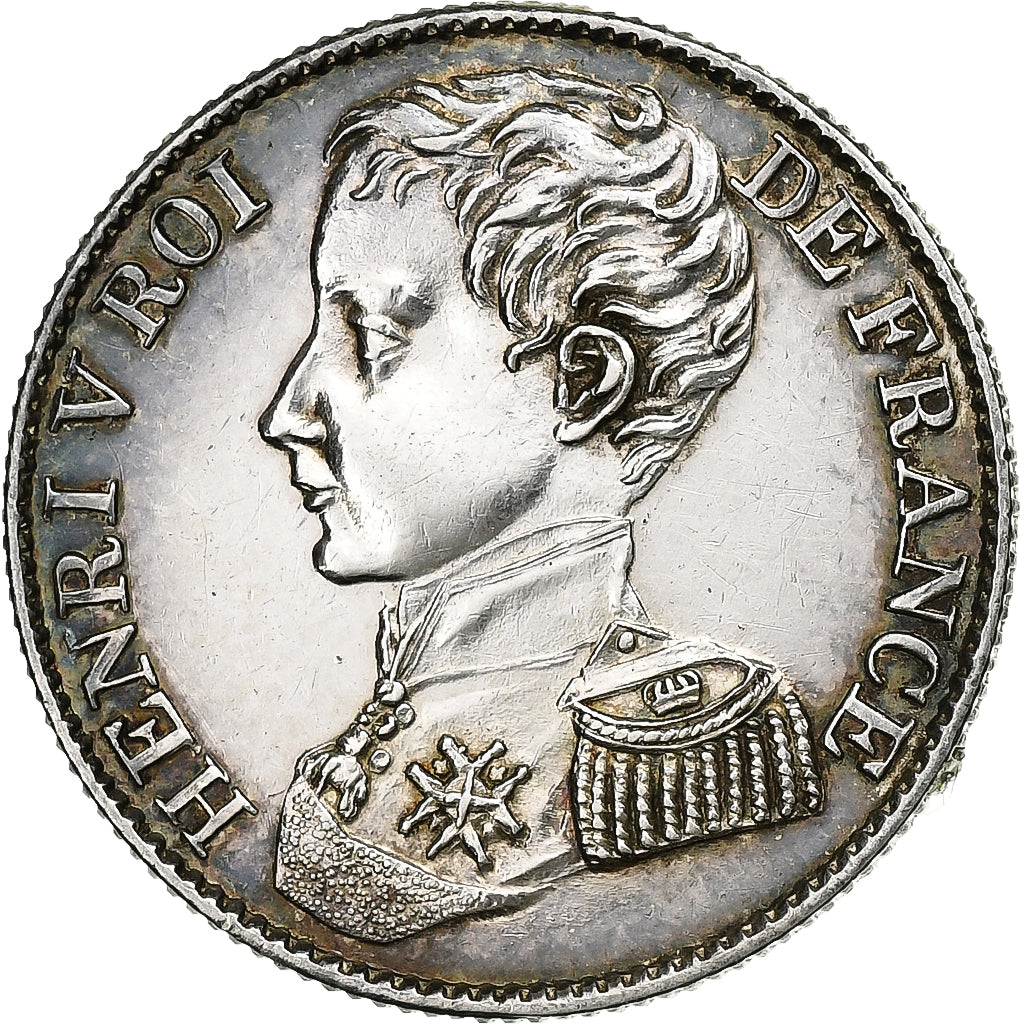 Francja, Henri V, Franc, 1831, Srebro, AU(50-53), Gadoury:451