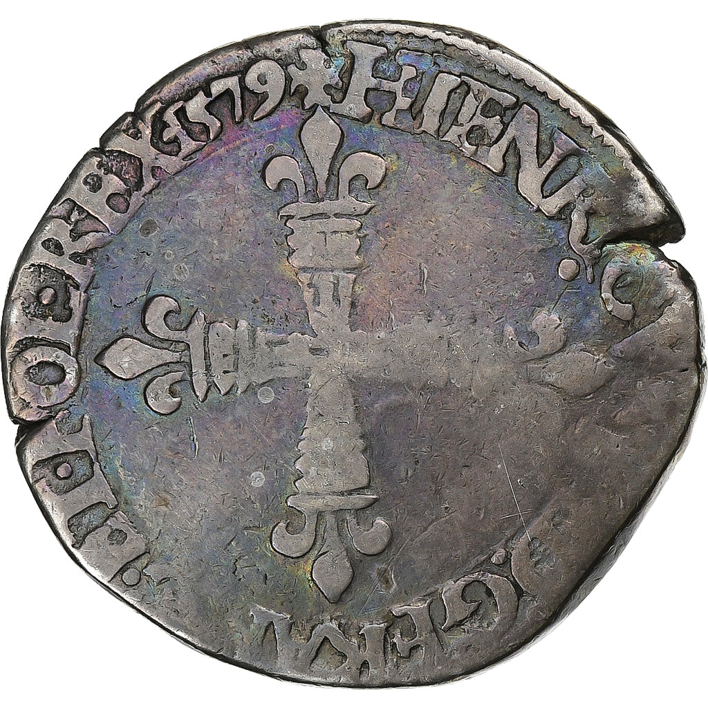France, Henri III, 1/4 Ecu, 1579, Nantes, Argent, TB+, Gadoury:494