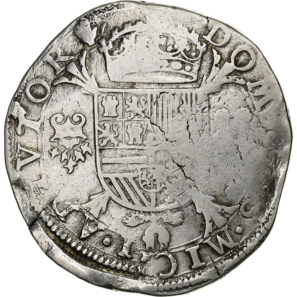 Spanish Netherlands, Philip II, Philipsdaalder, 1585-1598, Silver, VF(30-35)