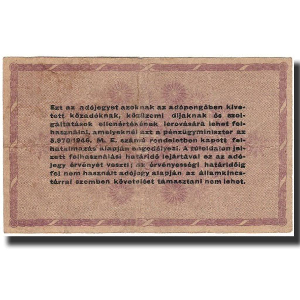 Biljet, Hongarije, 100,000 (Egyszázezer) Adópengö, 1946, 1946-05-28, KM:144b