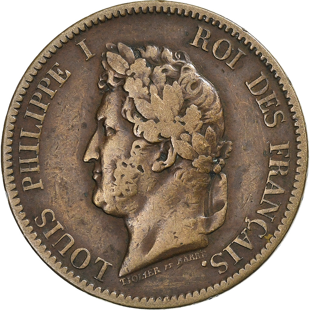 Colonies françaises, Louis-Philippe I, 5 Centimes, 1839, Paris, Bronze, TB+