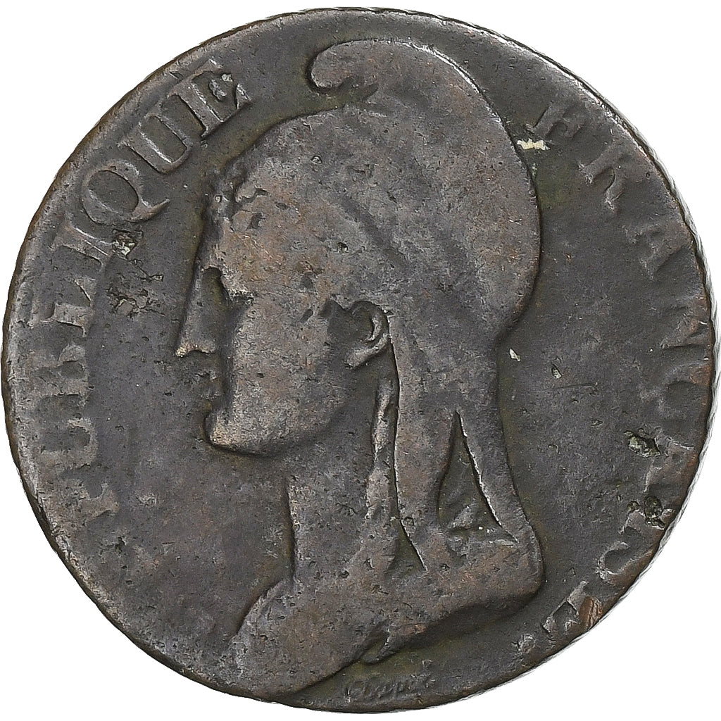France, 5 Centimes, Dupré, AN 4, Paris, Petit module, Copper, VF(30-35)