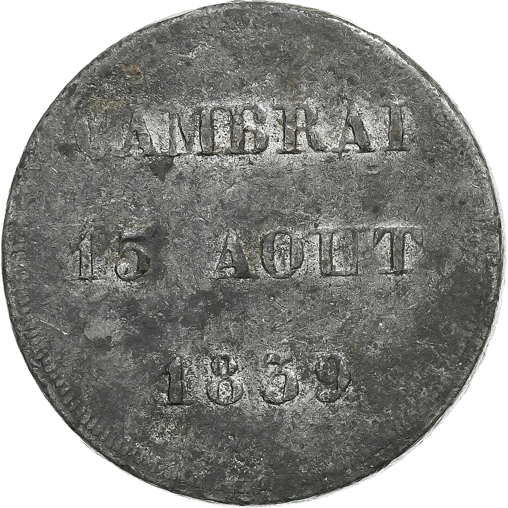 Francia, ficha, Société de bienfaisance de Cambrai, 1839, Piombo, MB+