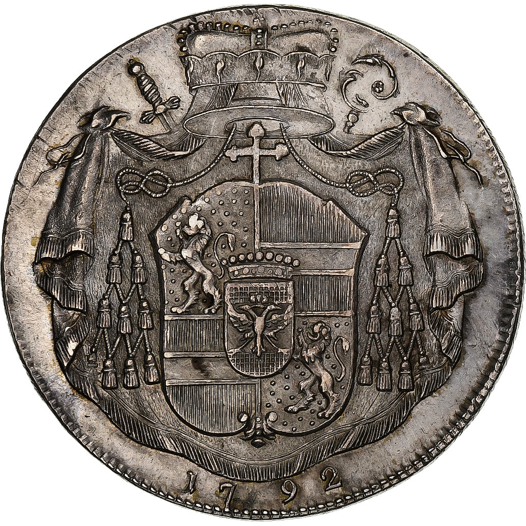 Bishopric of Salzburg, Hieronymus von Colloredo, Thaler, 1792, Salzburg, Plata