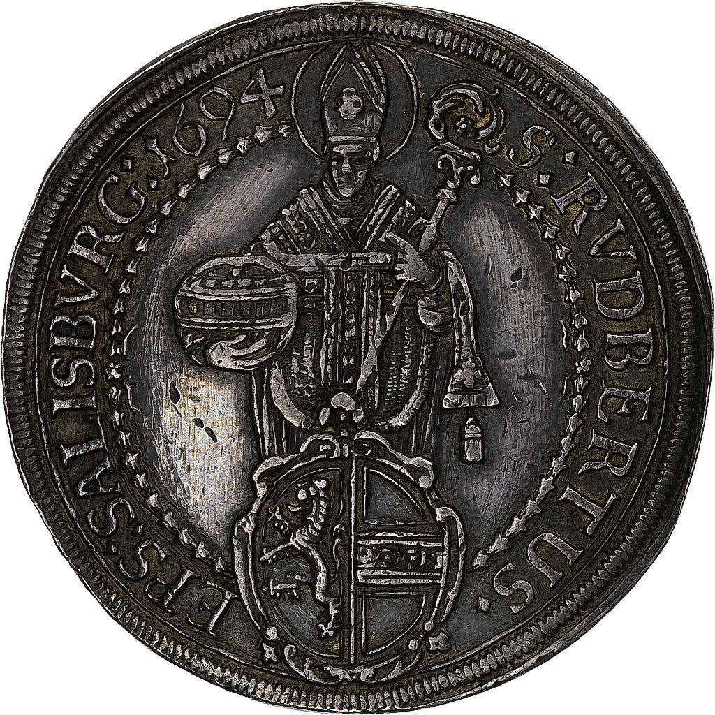 Évêché de Salzbourg, Johann Ernst von Thun, Thaler, 1694, Salzbourg, Argent