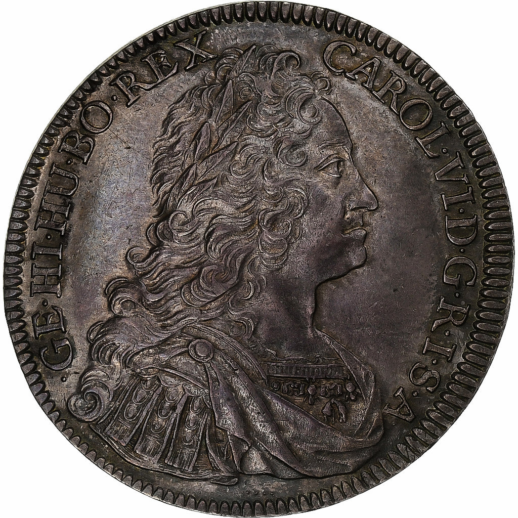 Austria, Charles VI, Thaler, 1733, Hall, Silver, MS(63)