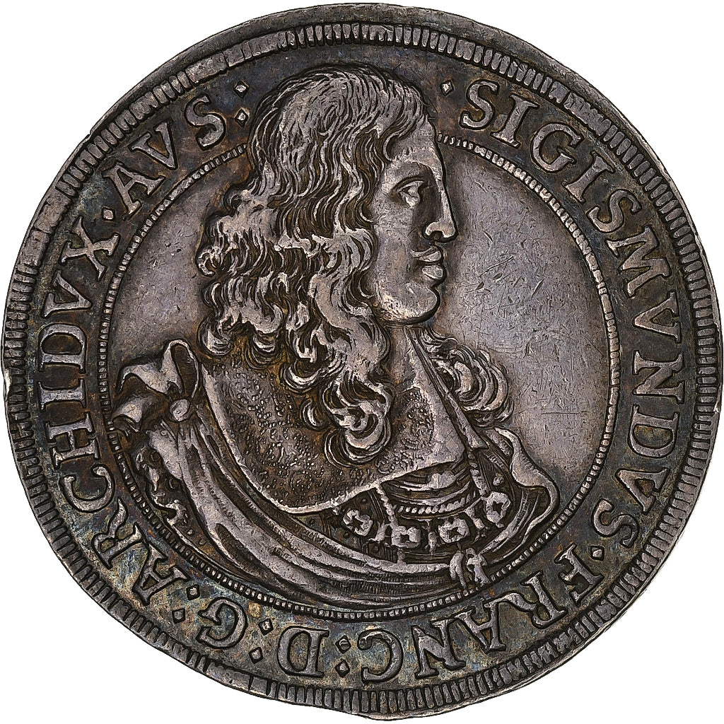 County of Tyrol, Sigismund Franz, Thaler, 1665, Hall, Srebro, AU(50-53)