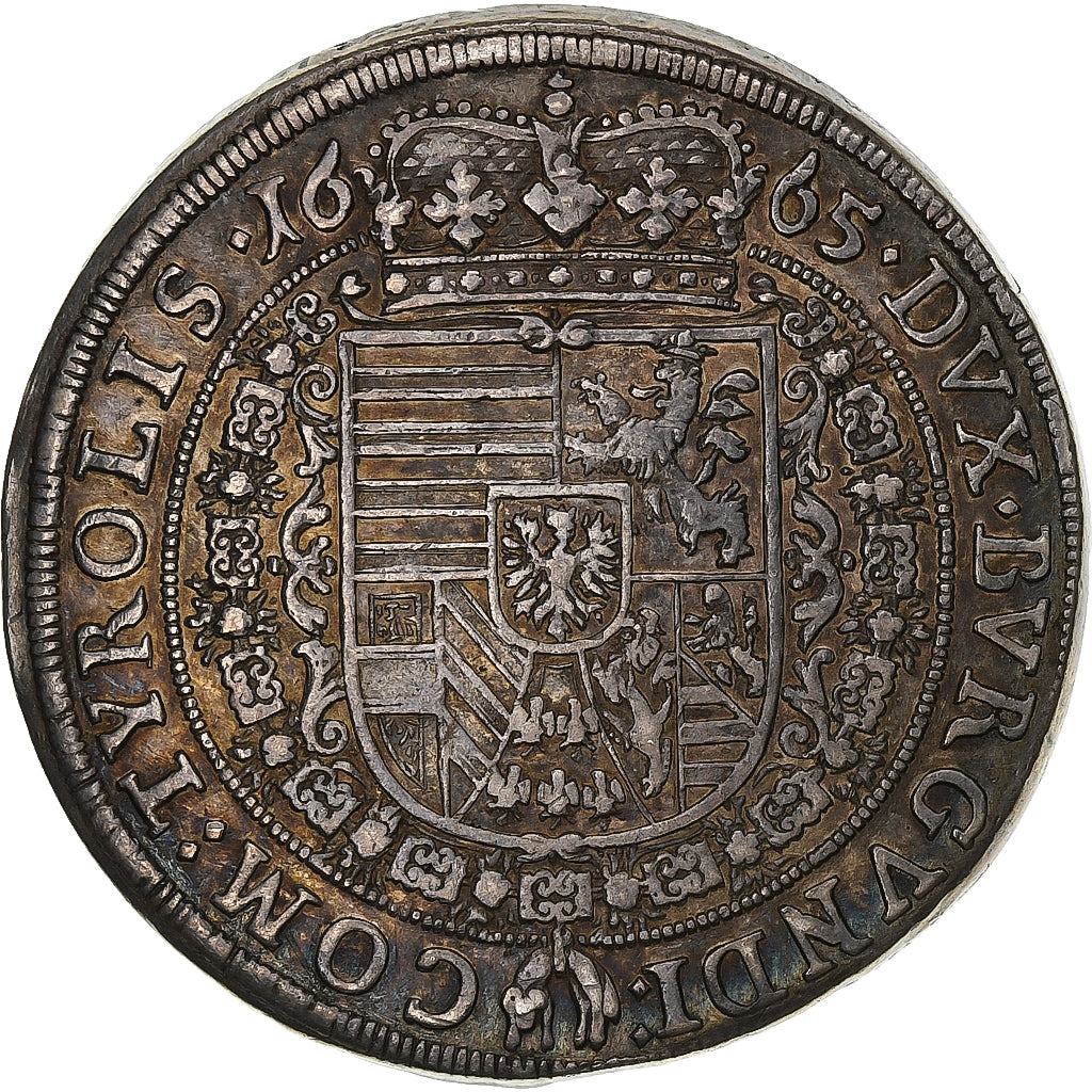 County of Tyrol, Sigismund Franz, Thaler, 1665, Hall, Srebro, AU(50-53)
