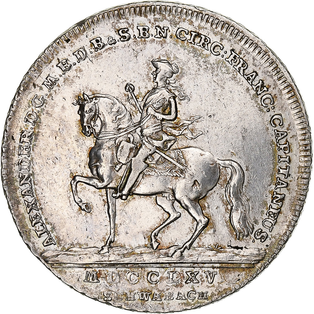 Duitsland, Charles Alexander, Thaler, 1765, Schwabach, Zilver, ZF+, KM:270