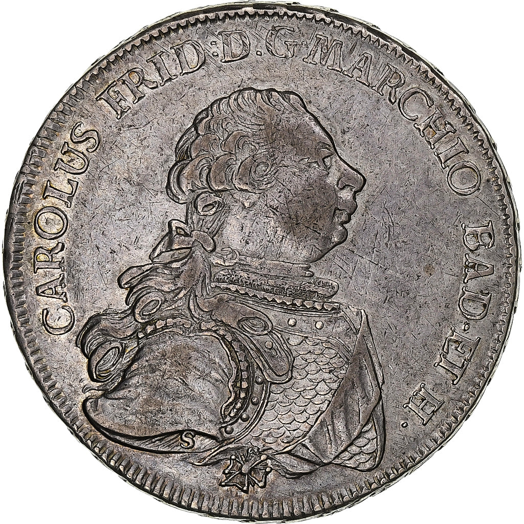 Germania, Charles Frederick, Thaler, 1766, Baden, Argento, SPL-, KM:117