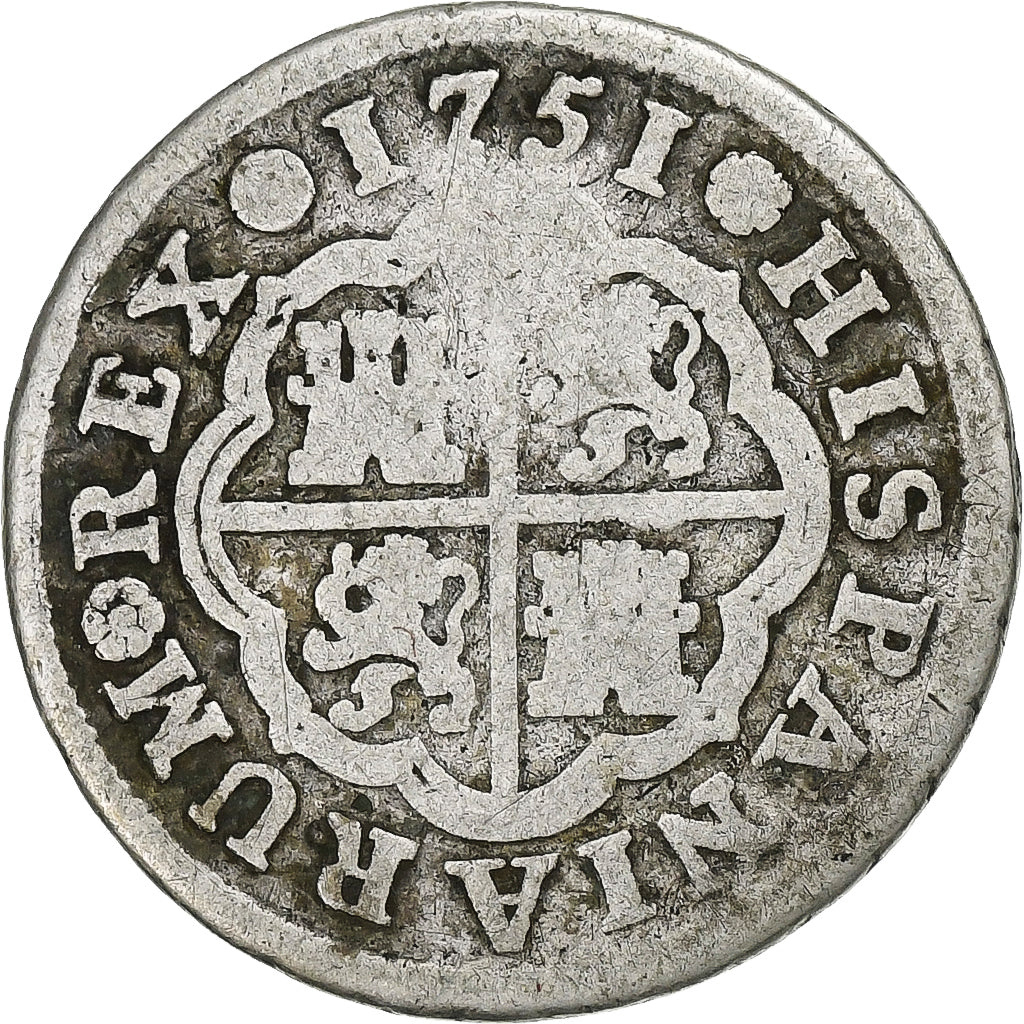 Spain, Ferdinand VI, Real, 1751, Madrid, Silver, F(12-15), KM:369