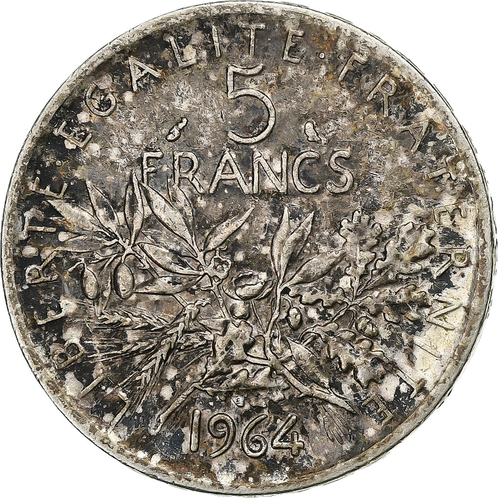 France, 5 Francs, Semeuse, 1964, Paris, Silver, EF(40-45), Gadoury:770, KM:926