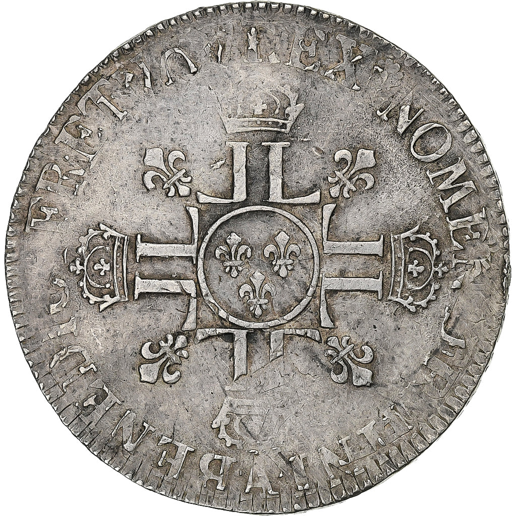 França, Louis XIV, Ecu aux 8 L 2e type, 1704, Paris, reformed, Prata