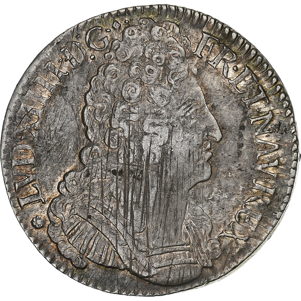 Francia, Louis XIV, Ecu aux 3 couronnes, 1711, Bayonne, Argento, BB, Gadoury:229