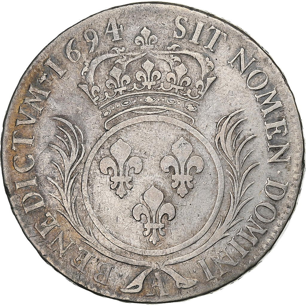 France, Louis XIV, Ecu aux palmes, 1694, Paris, Argent, TB+, Gadoury:217