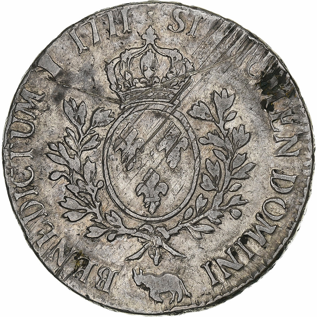 France, Louis XV, Ecu de Béarn à la vielle tête, 1771, Pau, Silver