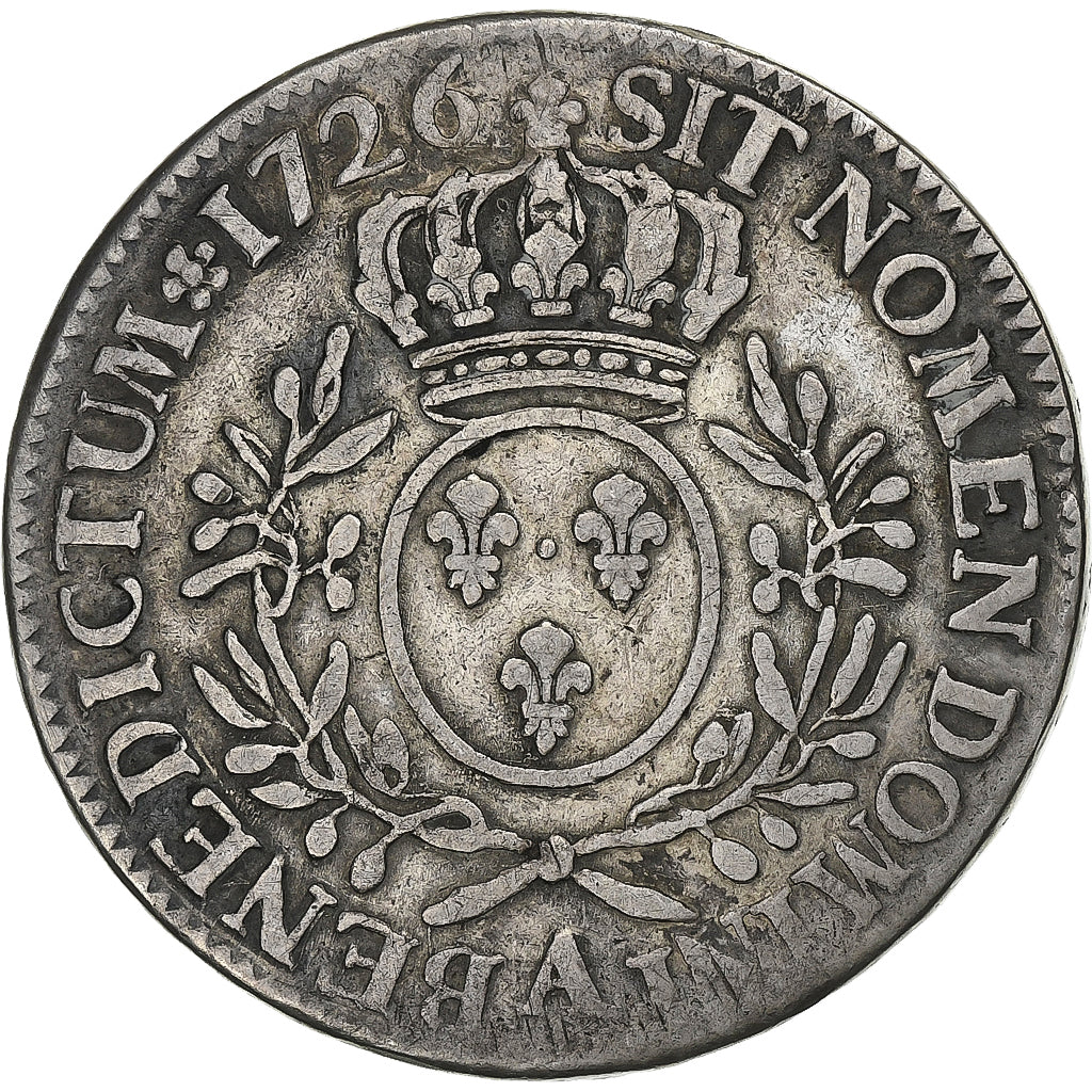 Francja, Louis XV, Ecu aux branches d'olivier, 1726, Paris, Srebro, VF(30-35)