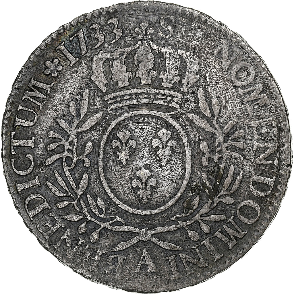 France, Louis XV, Ecu aux branches d'olivier, 1733, Paris, 2nd semestre, Silver
