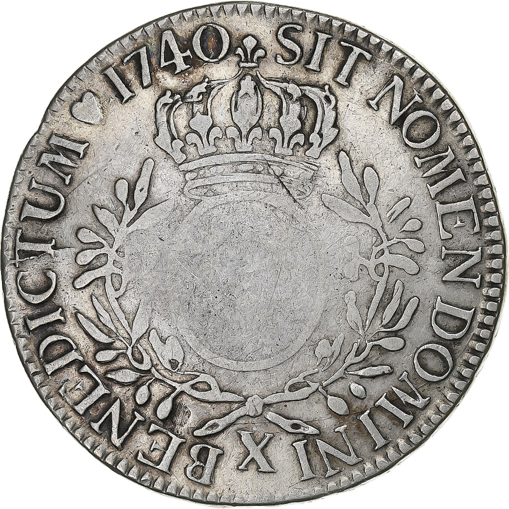 Frankrijk, Louis XV, Ecu aux branches d'olivier, 1740, Amiens, Zilver, FR+