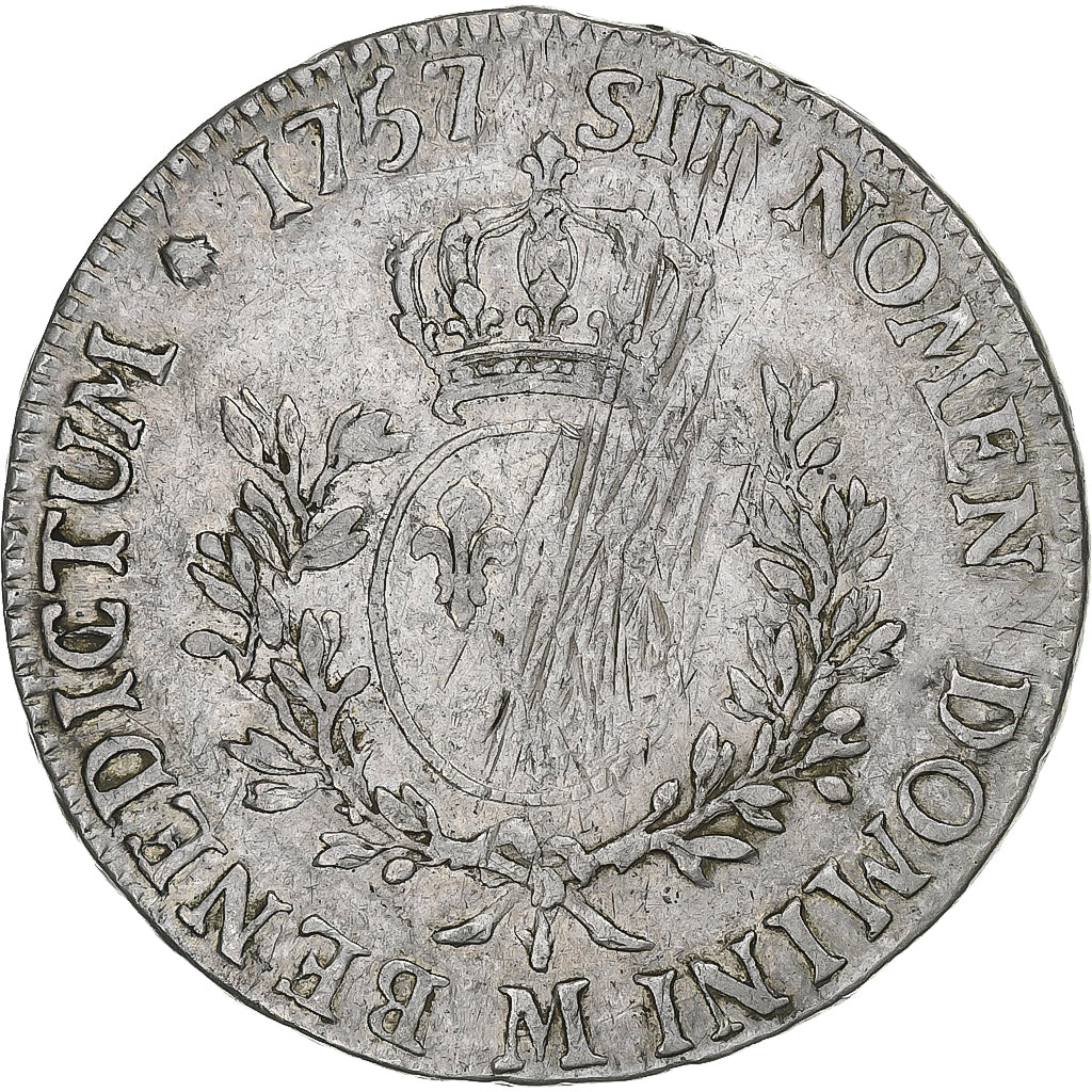 Francia, Louis XV, Écu au bandeau, 1757, Toulouse, Argento, MB+, Gadoury:322
