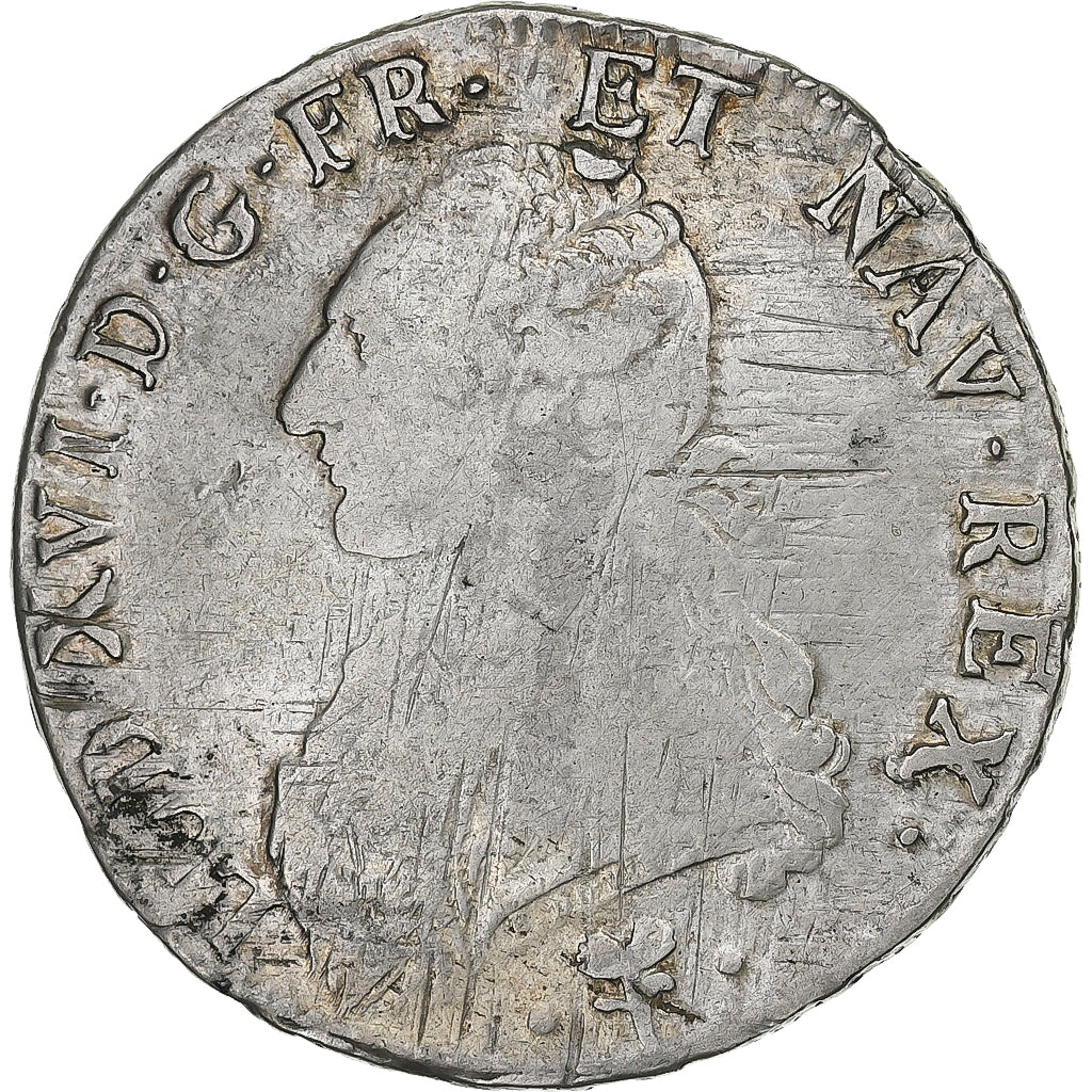 Francia, Louis XVI, Ecu aux branches d'olivier, 1782, Bayonne, Plata, BC+