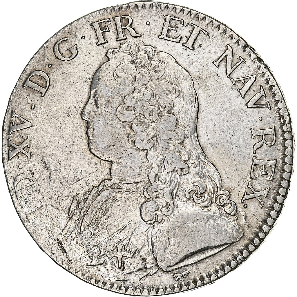 France, Louis XV, Ecu aux branches d'olivier, 1727, Paris, Silver, EF(40-45)
