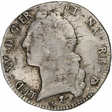 Francia, Louis XV, Écu de Béarn au bandeau, 1765, Pau, Plata, BC+
