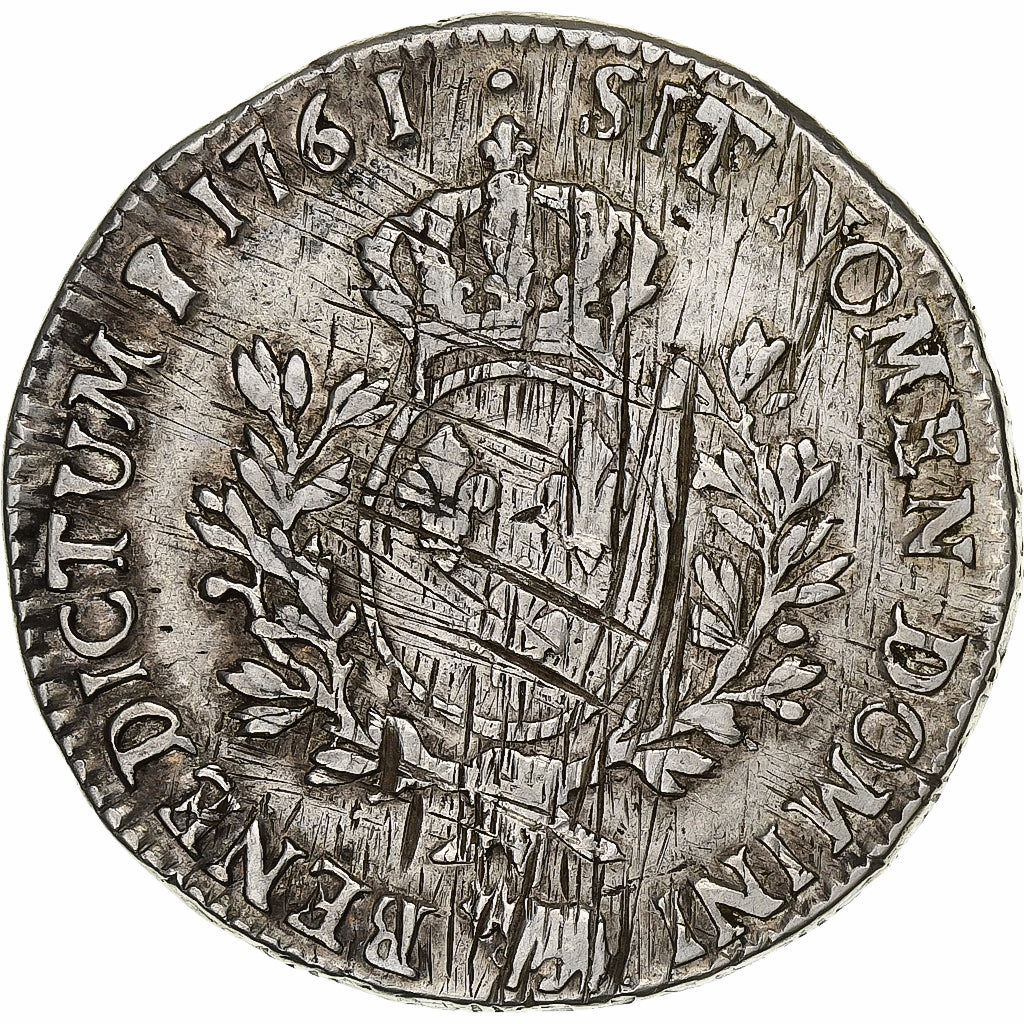 Francia, Louis XV, Écu de Béarn au bandeau, 1765, Pau, Plata, BC+