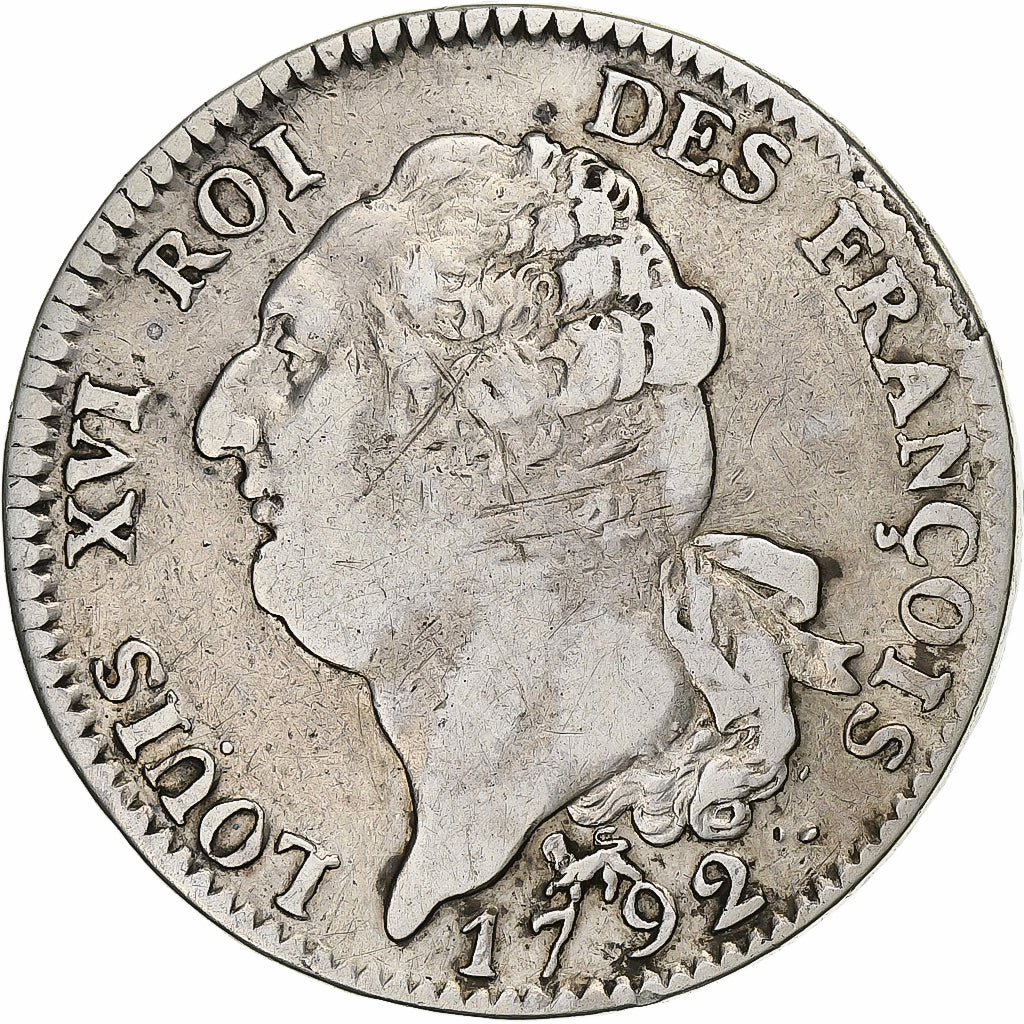 France, Louis XVI, Écu de 6 livres françois, 1792 / AN 4, Paris, 2nd semestre