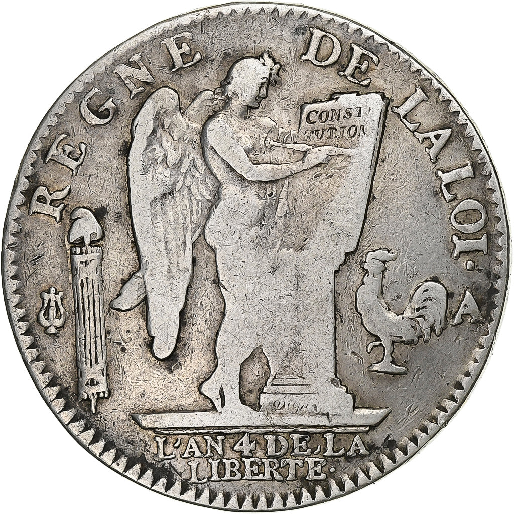 France, Louis XVI, Écu de 6 livres françois, 1792 / AN 4, Paris, 2nd semestre