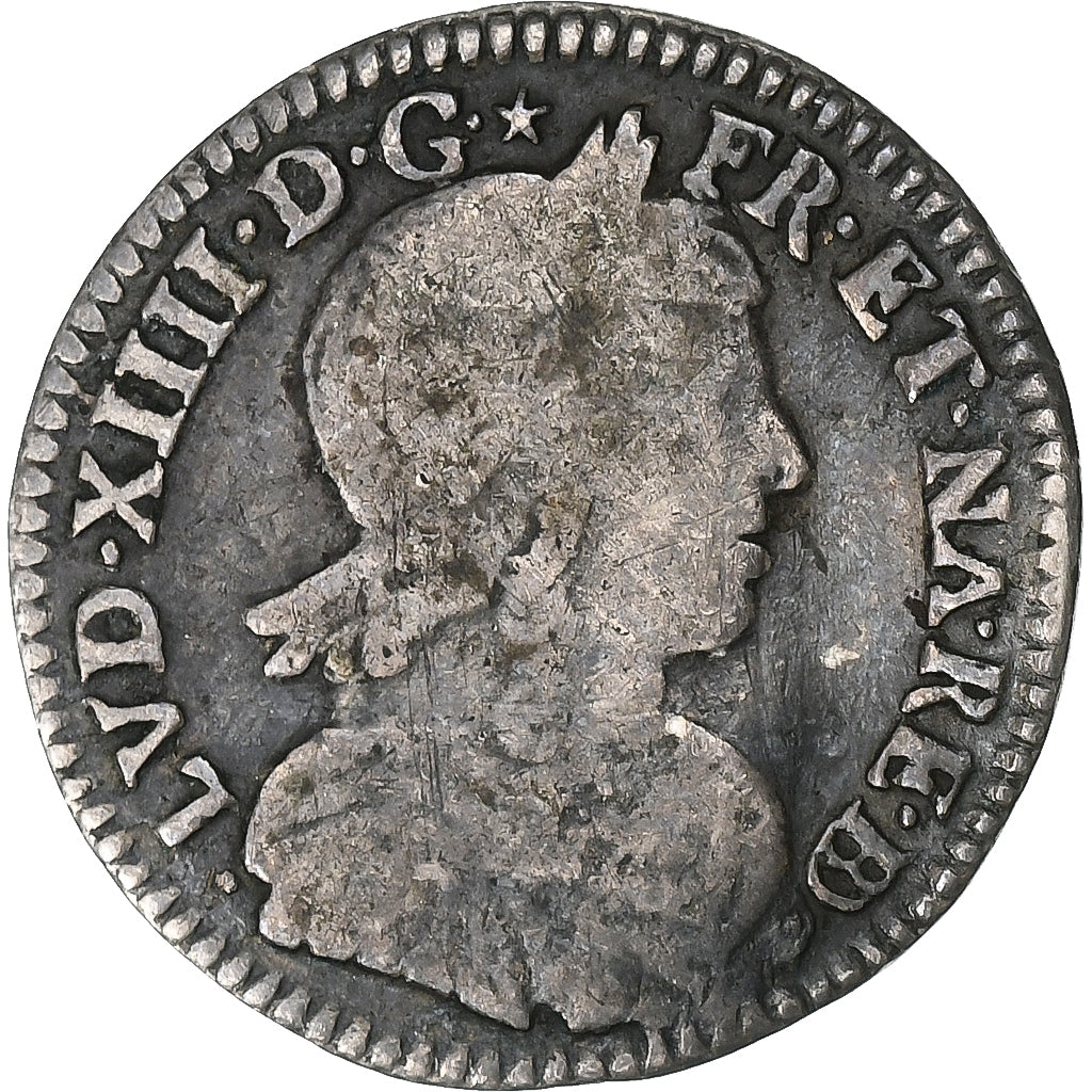 Francia, Louis XIV, 1/12 Écu de Béarn à la mèche longue, buste hybride