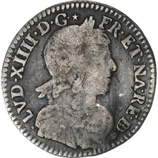 Francia, Louis XIV, 1/12 Écu de Béarn à la mèche longue, buste hybride