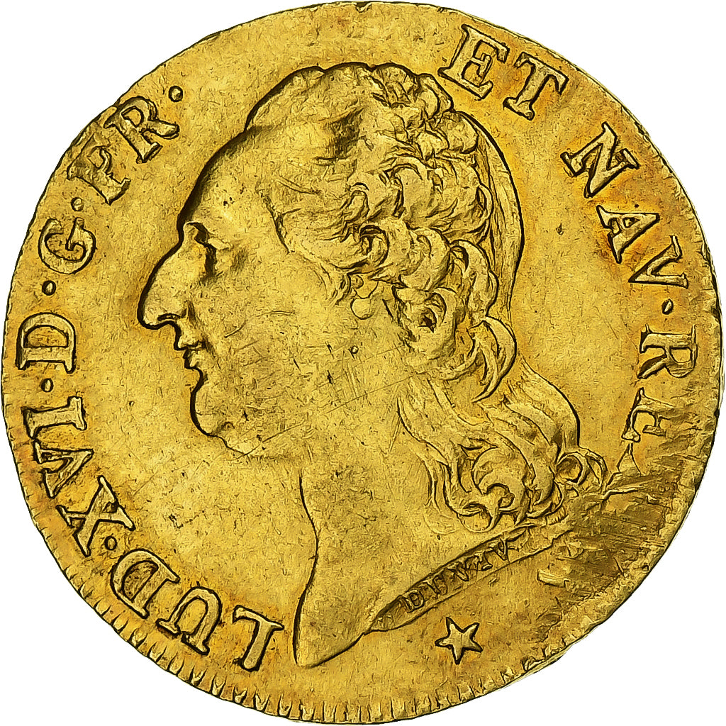 Francja, Louis XVI, Louis d'or à la tête nue, 1786, Lille, Złoto, AU(50-53)