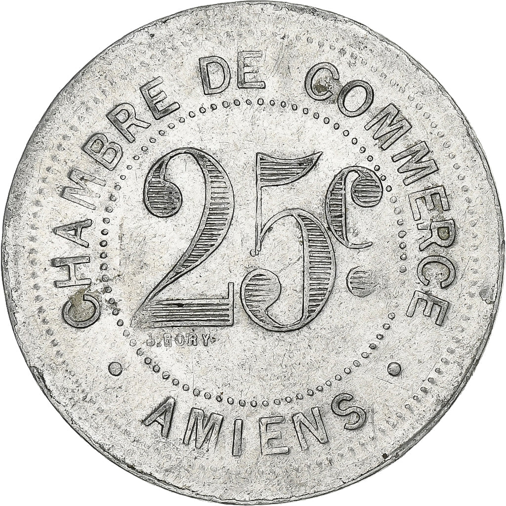 France, Chambre de commerce d'Amiens, 25 Centimes, 1920, TTB, Aluminium